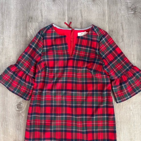 Vineyard Vines NWT Plaid Flutter Sleeve Holiday Christmas Dress - Picture 3 of 9